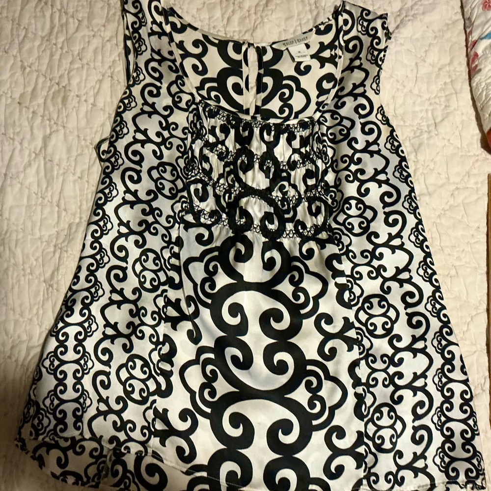 Stylish Black and White BHWM Top Silky sleeveless top